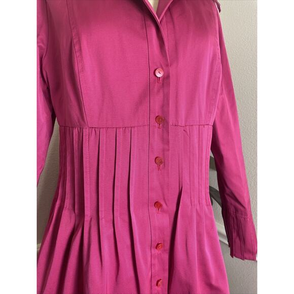 javier simorra barcelona, below the knee pink jacket, pleated, button up,size8 - Picture 2 of 11